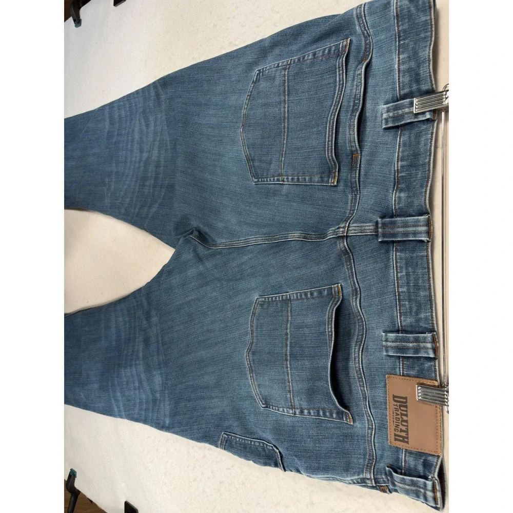 Duluth Trading Co Ballroom Double Flex Jeans Mens 42x32 Relaxed Fit Blue Denim